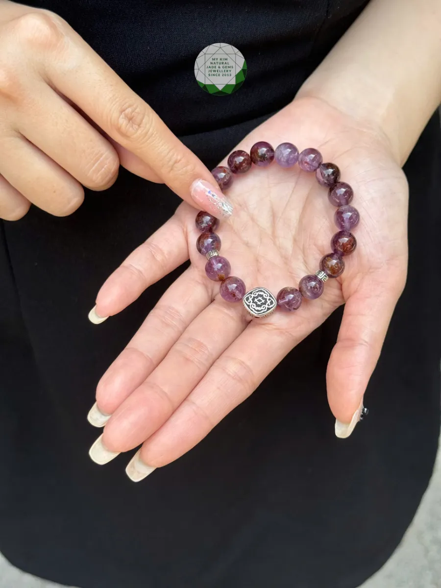 💜 VÒNG THẠCH ANH TÍM MELODY MIX CHARM BẠC THÁI 925