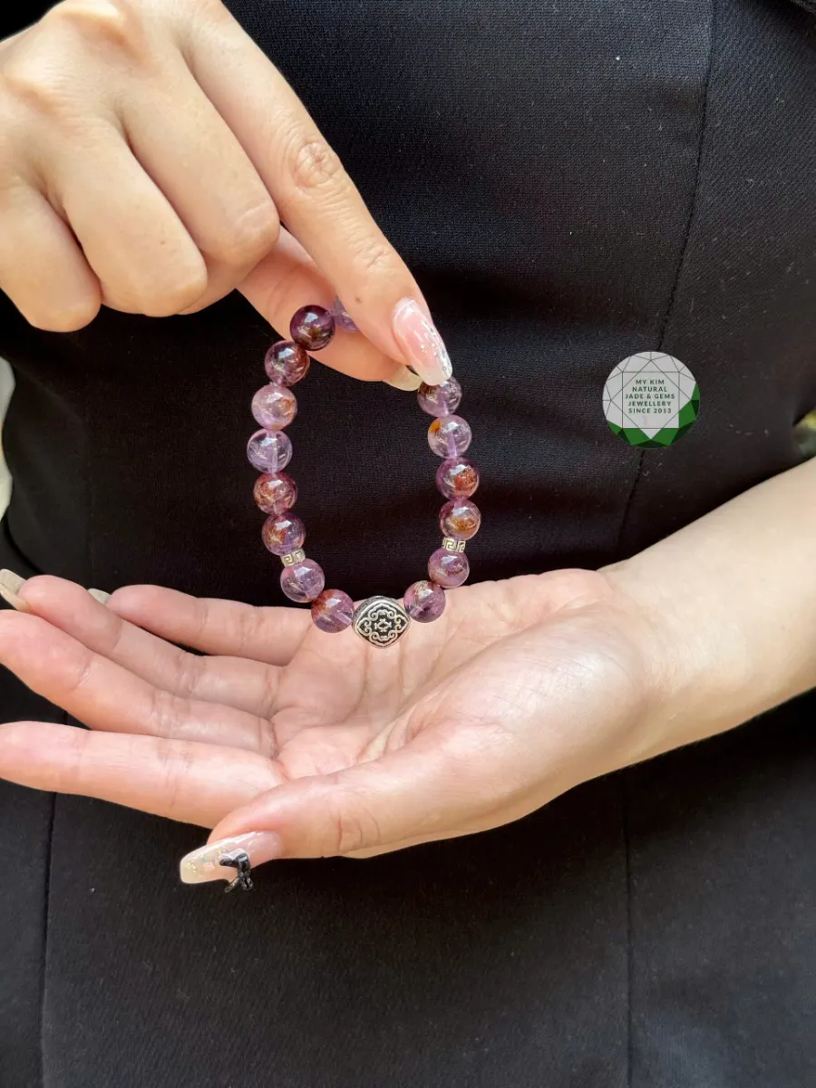 💜 VÒNG THẠCH ANH TÍM MELODY MIX CHARM BẠC THÁI 925