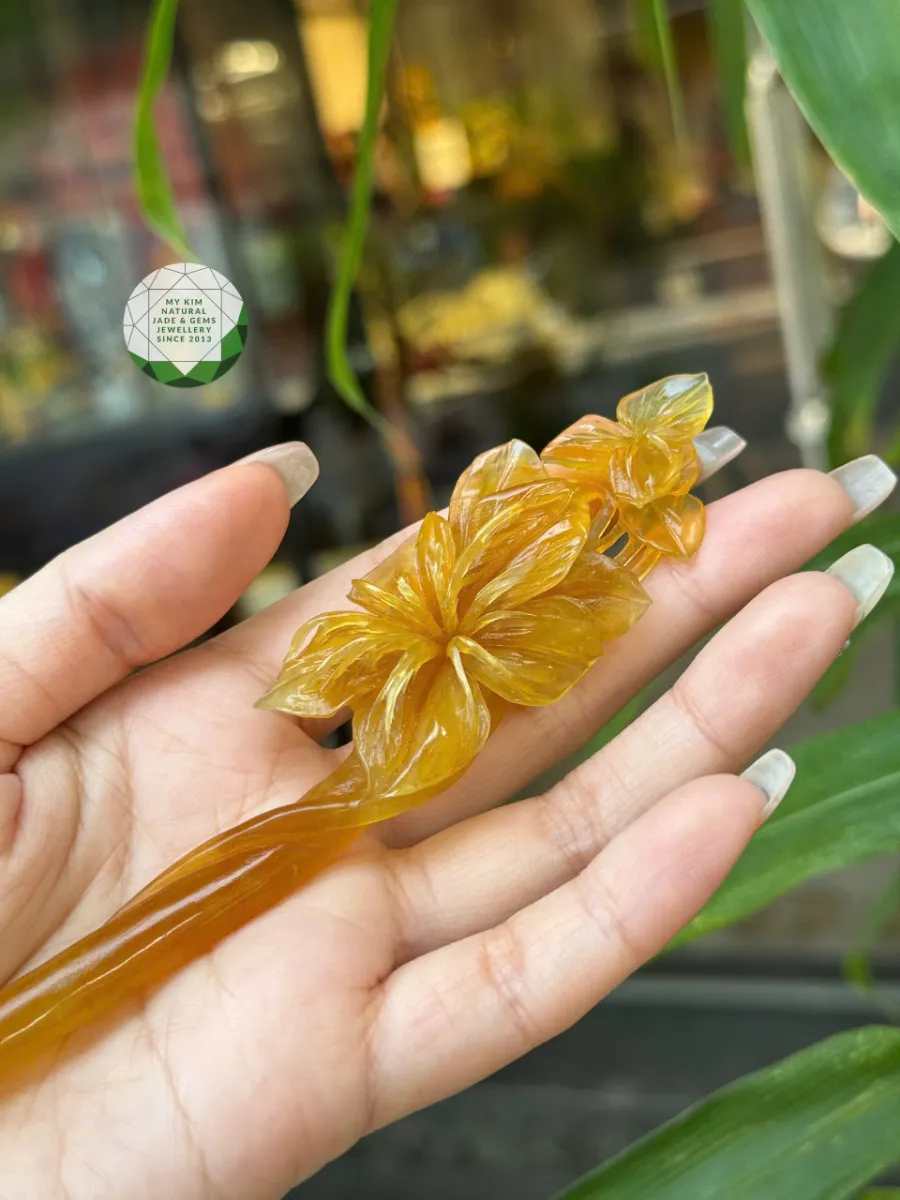 Trâm Cài Tóc Hoa Lan Ngọc Serpentine VIP