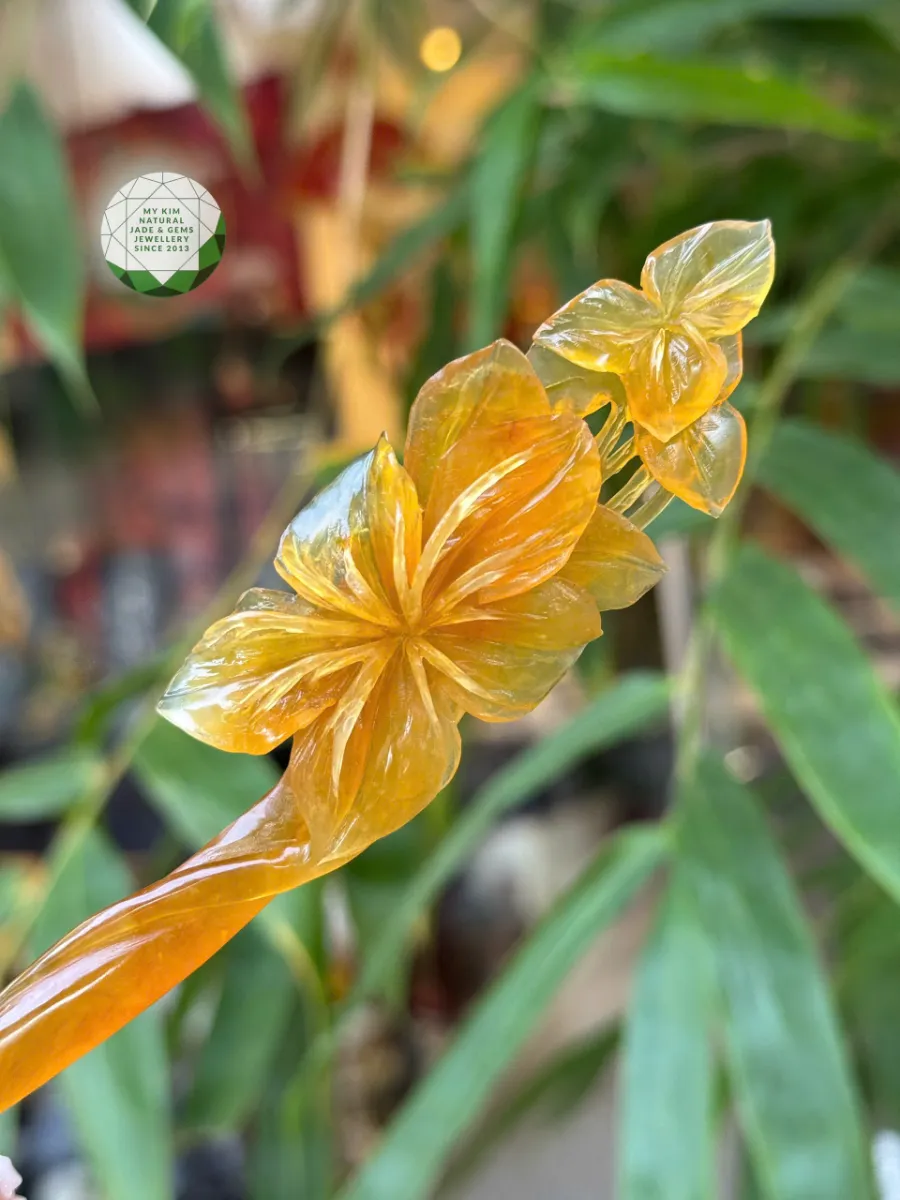 Trâm Cài Tóc Hoa Lan Ngọc Serpentine VIP