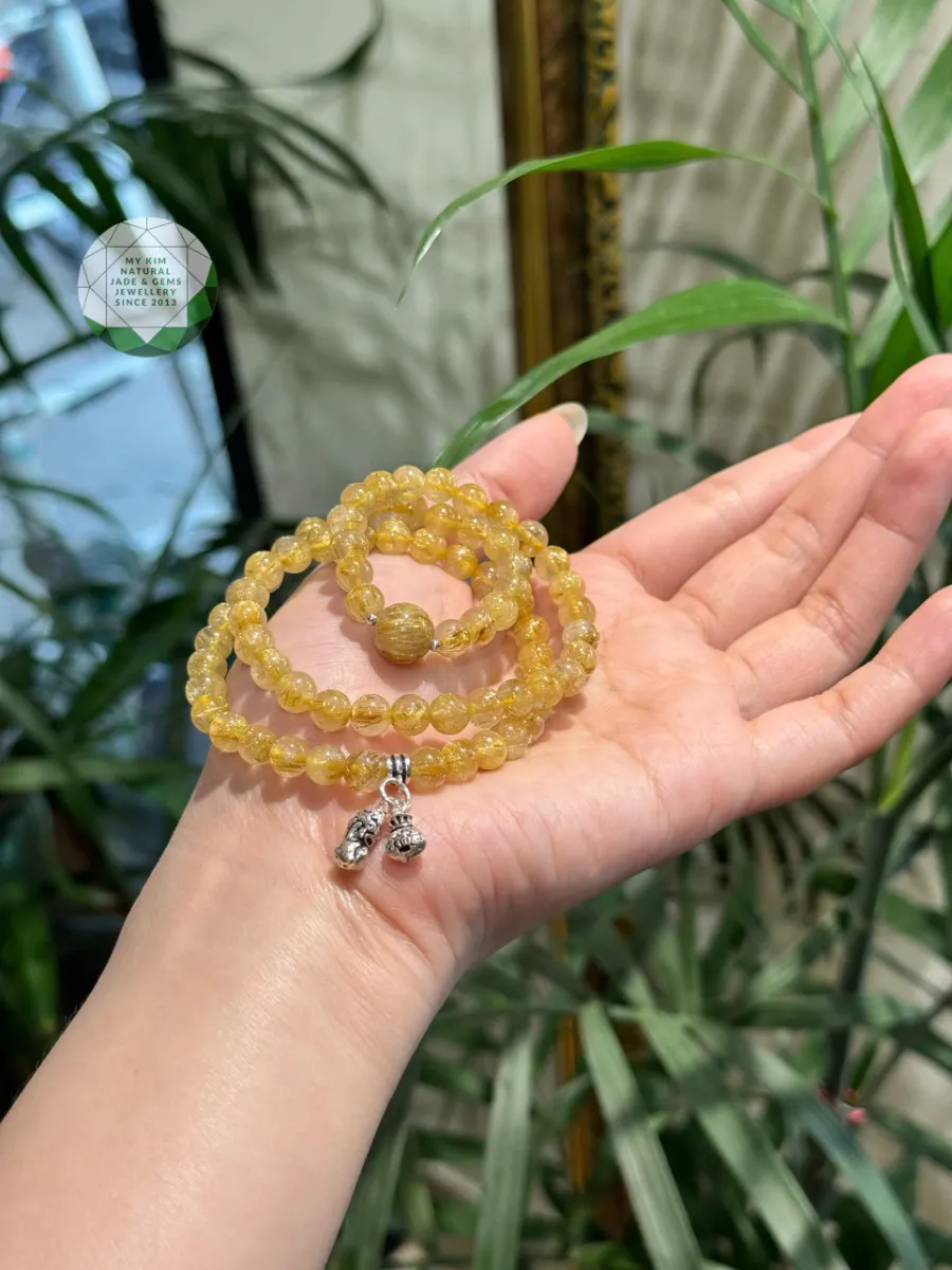 Vòng Thạch Anh Tóc Vàng Mix Bạc – Trang Sức Thanh Lịch, Ý Nghĩa Phong Thủy tại Mỹ Kim Jade & Gems