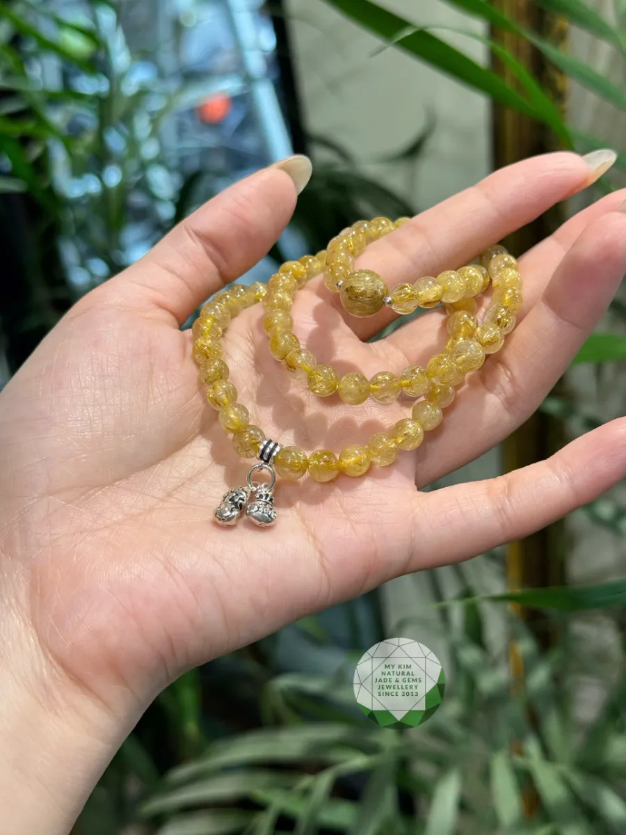 Vòng Thạch Anh Tóc Vàng Mix Bạc – Trang Sức Thanh Lịch, Ý Nghĩa Phong Thủy tại Mỹ Kim Jade & Gems