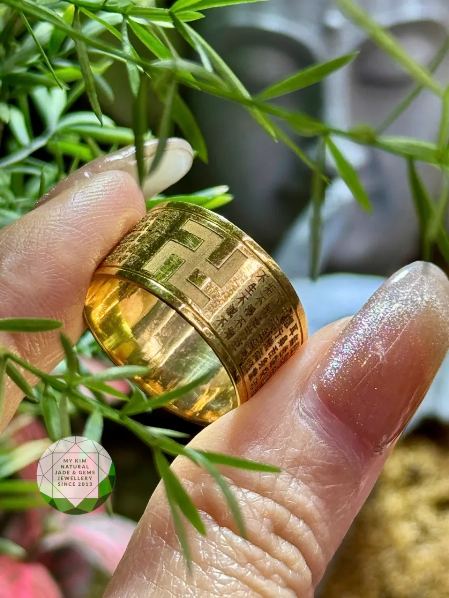 Nhẫn Bát Nhã Tâm Kinh Vàng 10K – Biểu Tượng Trí Tuệ và Bình An