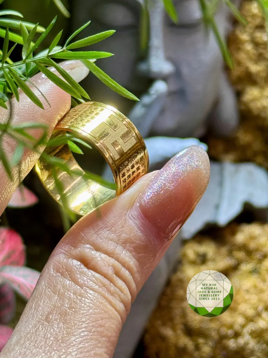 Nhẫn Bát Nhã Tâm Kinh Vàng 10K – Biểu Tượng Trí Tuệ và Bình An