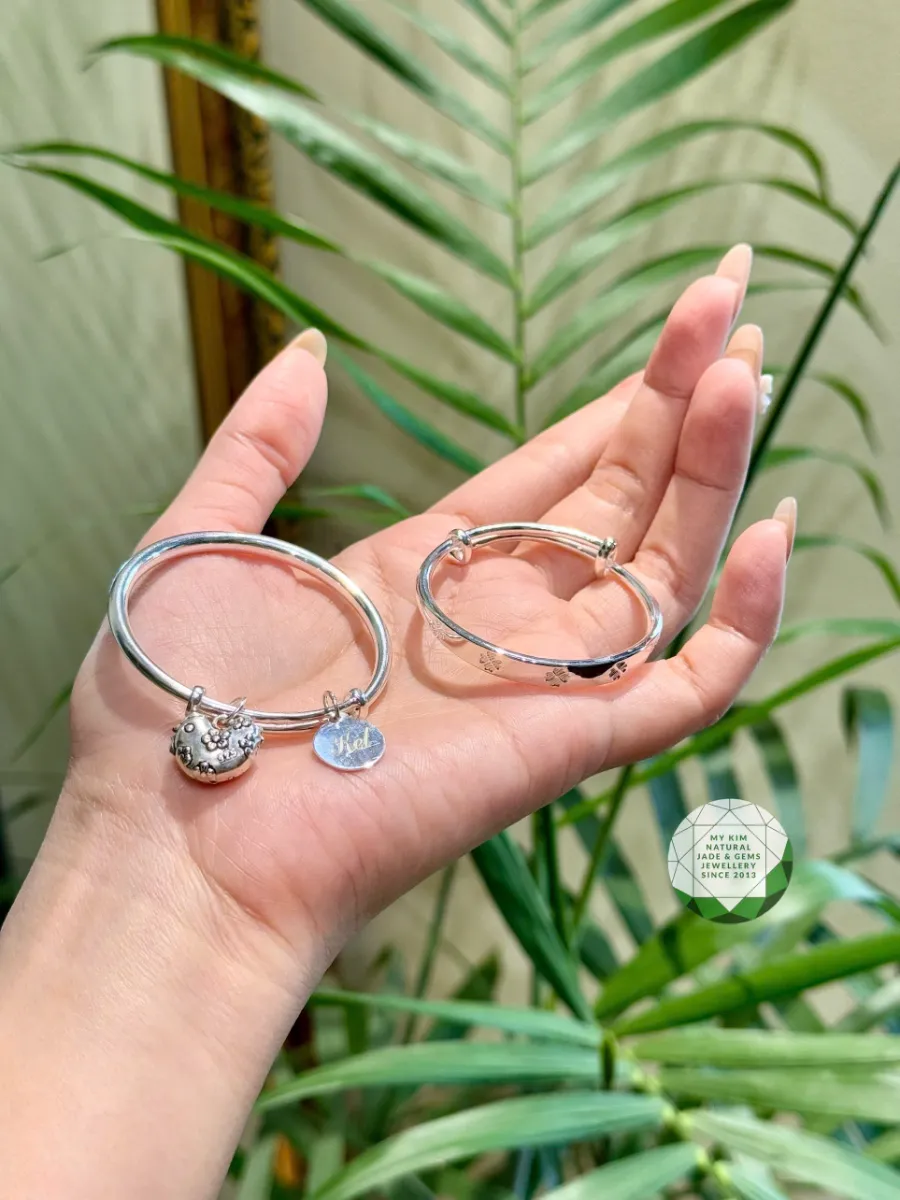 Lắc Tay Bạc Cho Bé - Charm Tên Theo Yêu Cầu