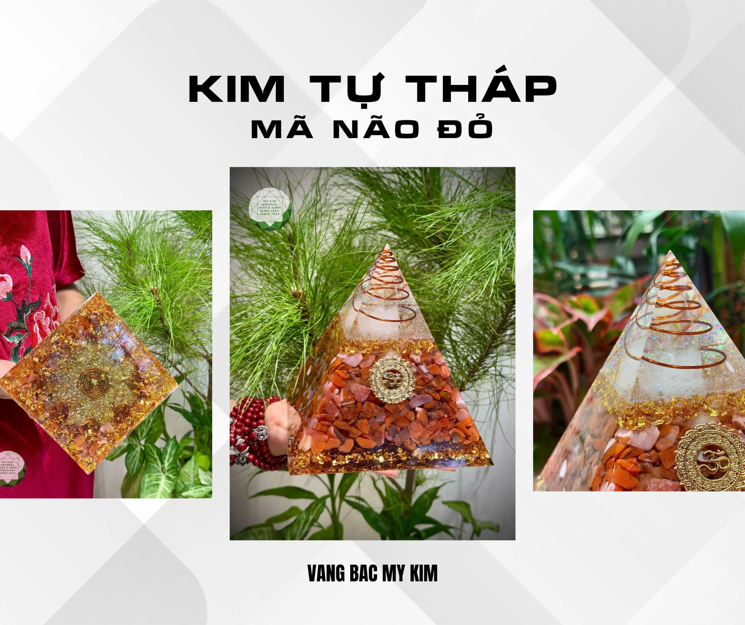 ✨ Tháp Orgonite Mã Não Đỏ  Biểu Tượng Năng Lượng Cho Mệnh Hỏa & Thổ