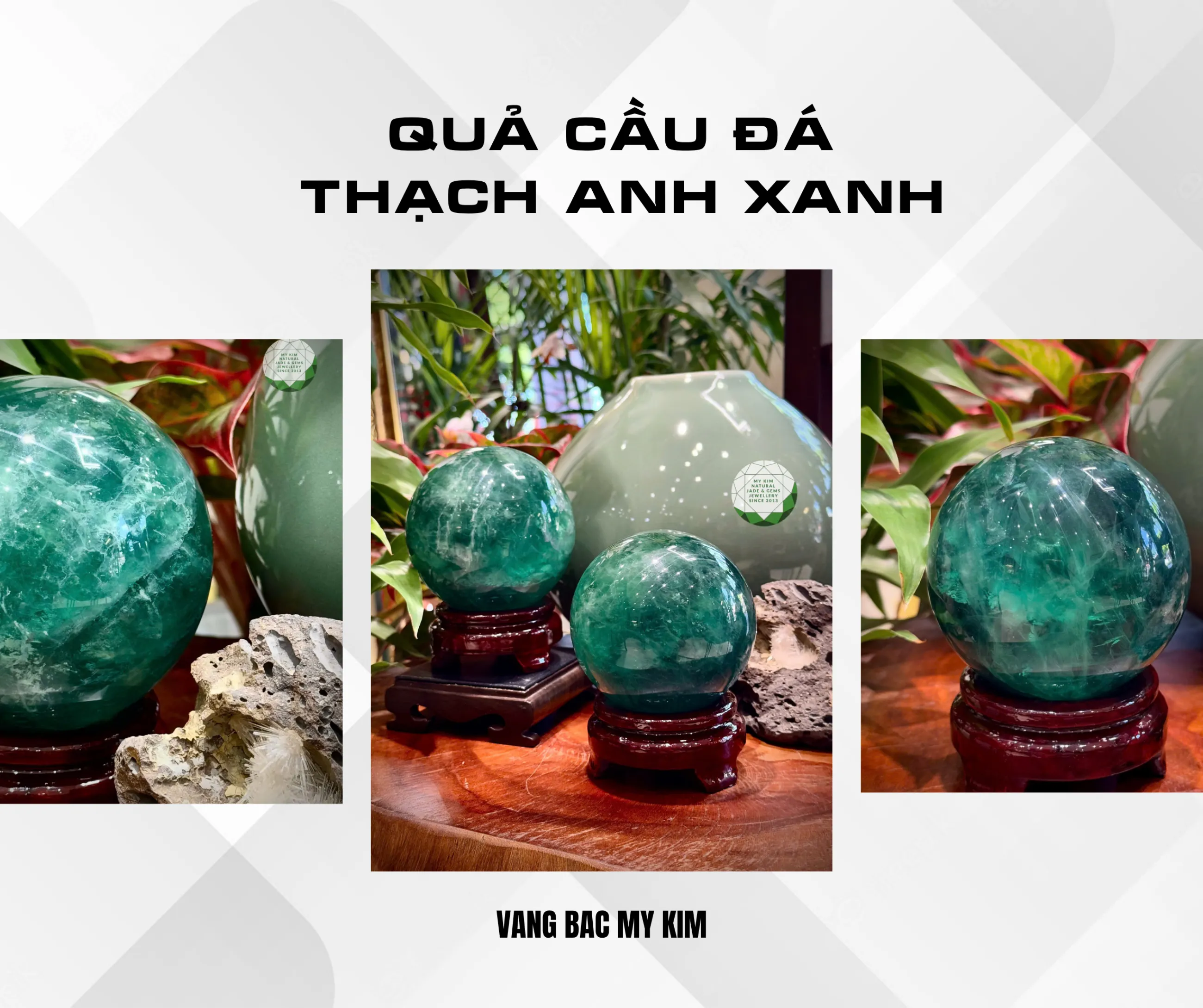 💚 Quả Cầu Thạch Anh Xanh Fluorite 💚