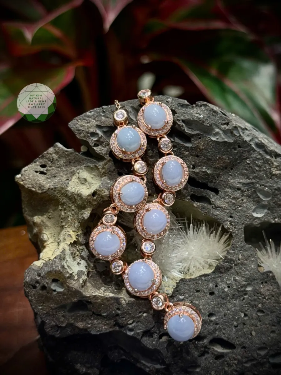 Dây chuyền Ngọc Phỉ Thúy Tử La Lan Vip - bạc si vàng hồng liền mặt