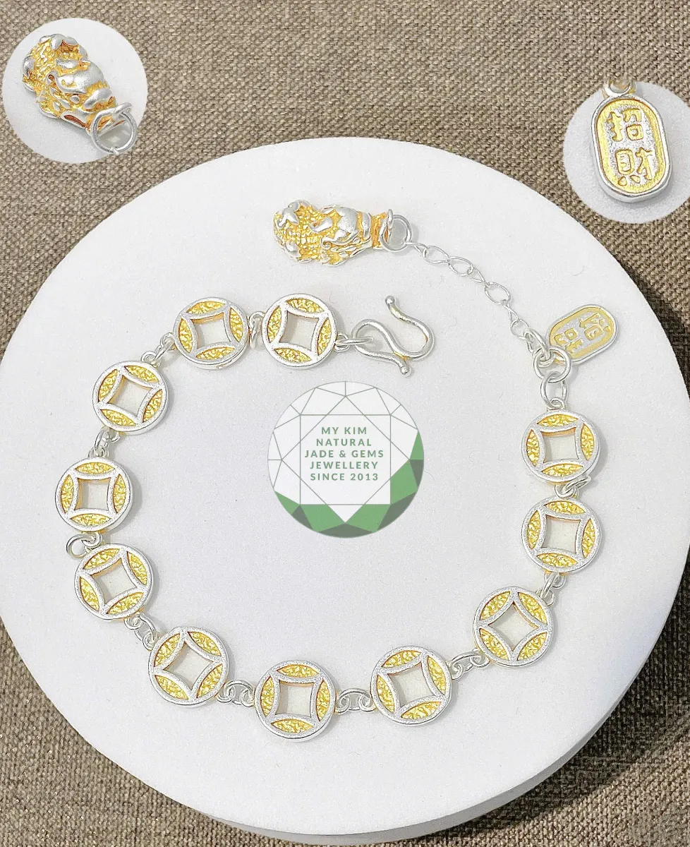 BST Lắc Tay Bạc Cao Cấp Cho Nữ - Hoa Văn Cổ Điển