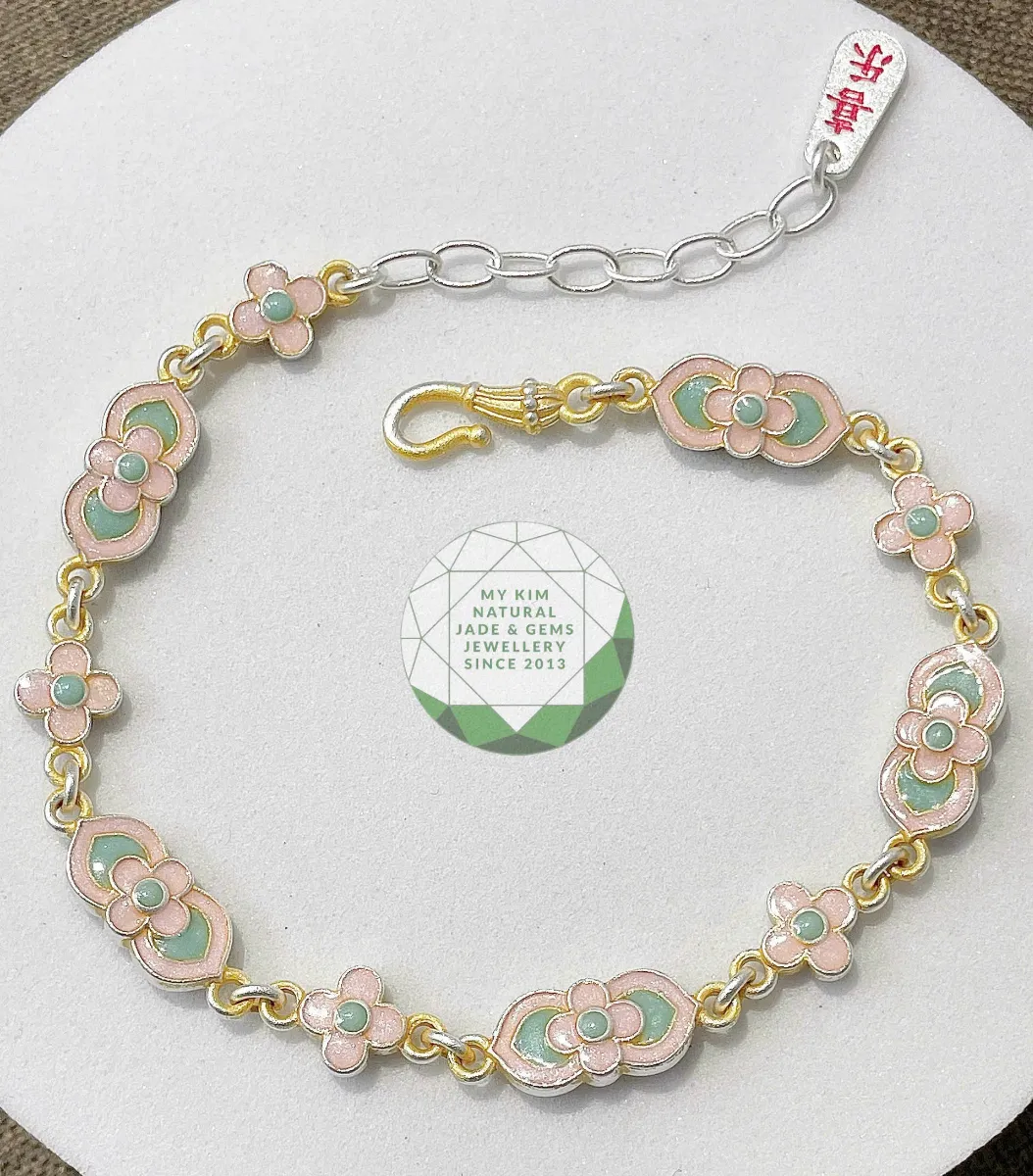 BST Lắc Tay Bạc Cao Cấp Cho Nữ - Hoa Văn Cổ Điển