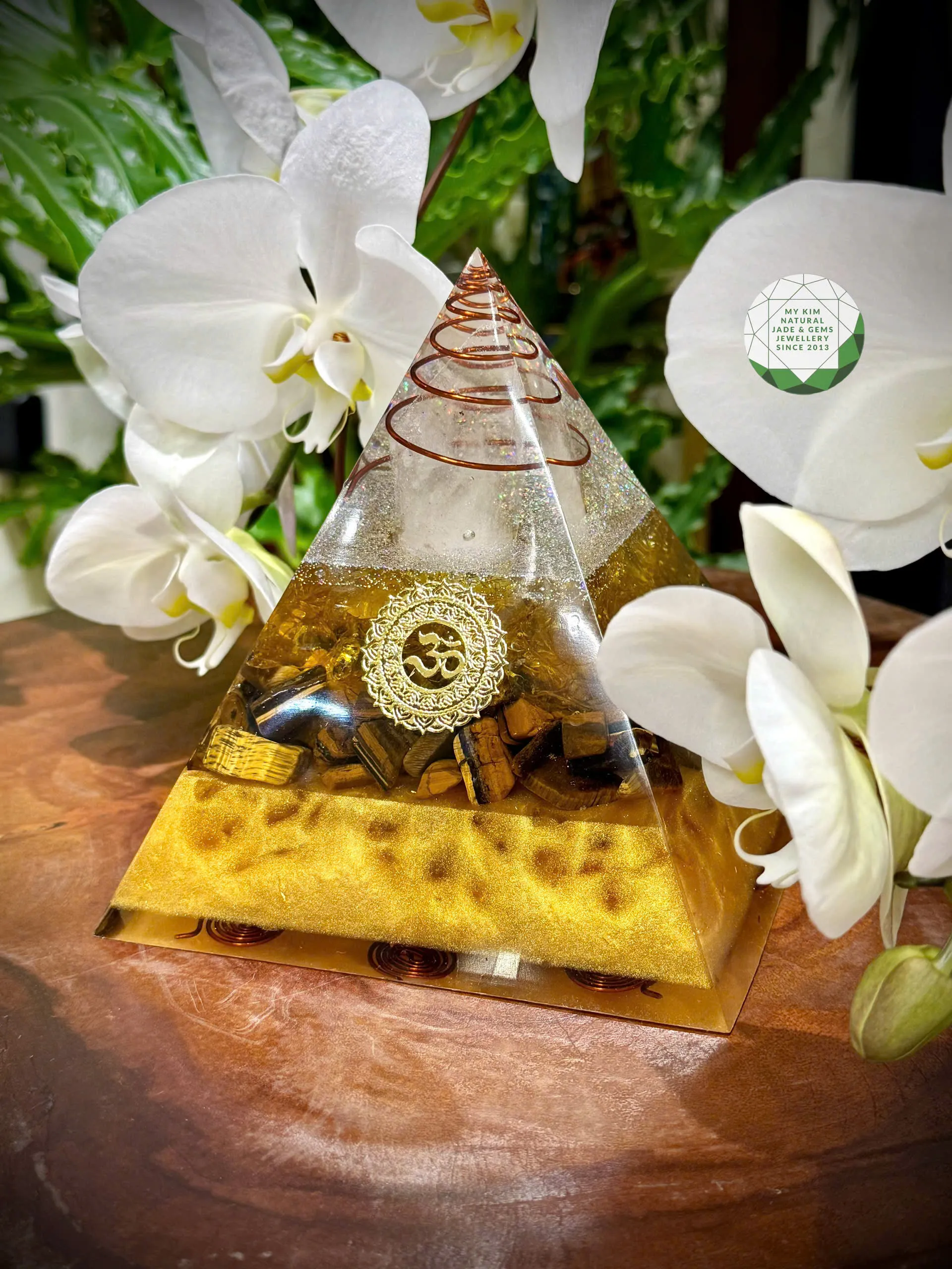 🌕 Tháp Năng Lượng Orgonite Mắt Hổ – Ánh Vàng Của Sức Mạnh & Tập Trung