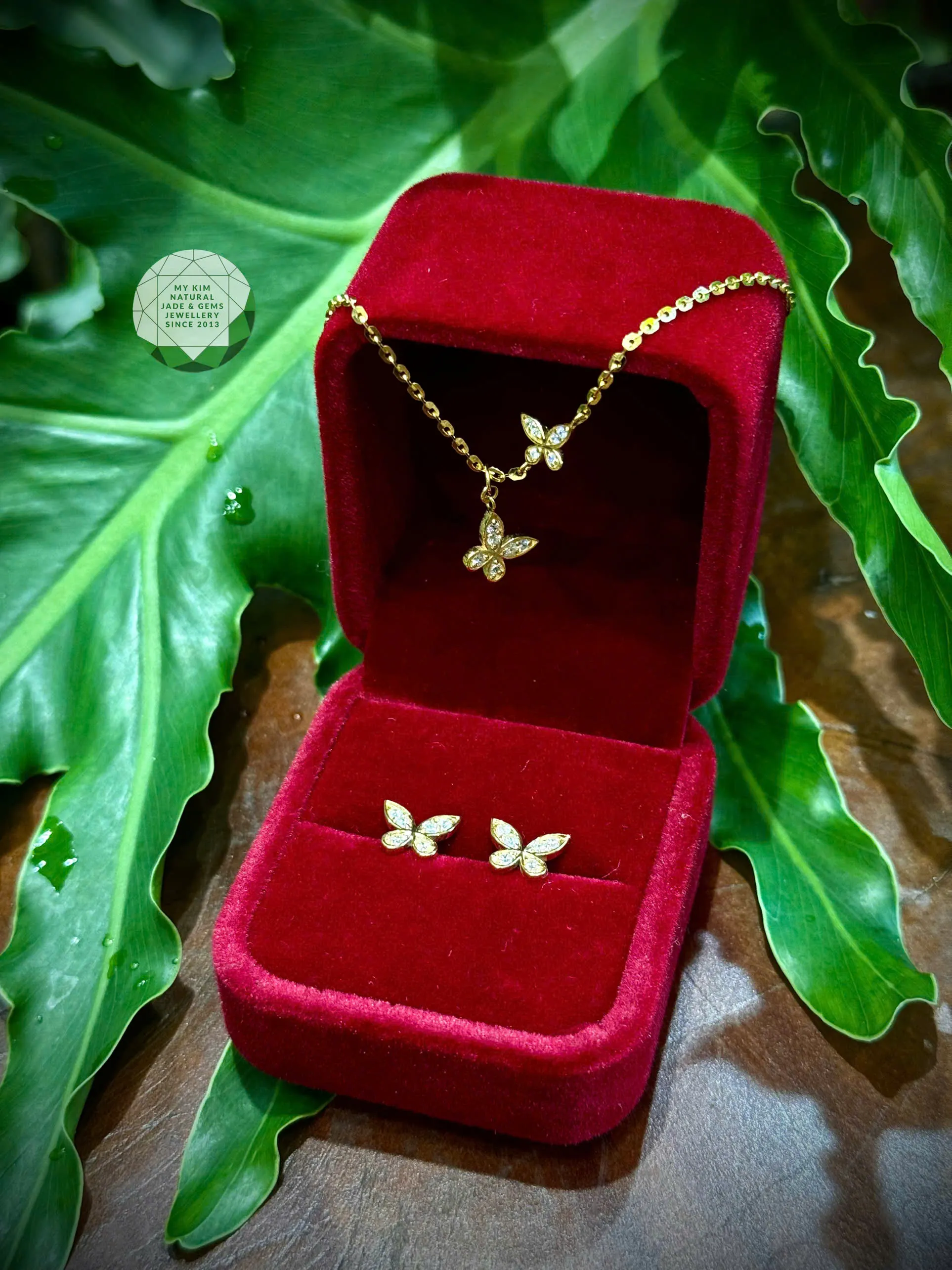 💛 Set Bông Tai & Lắc Chân Hồ Điệp Vàng 10K – Sắc Vàng Của Sự Thanh Nhã