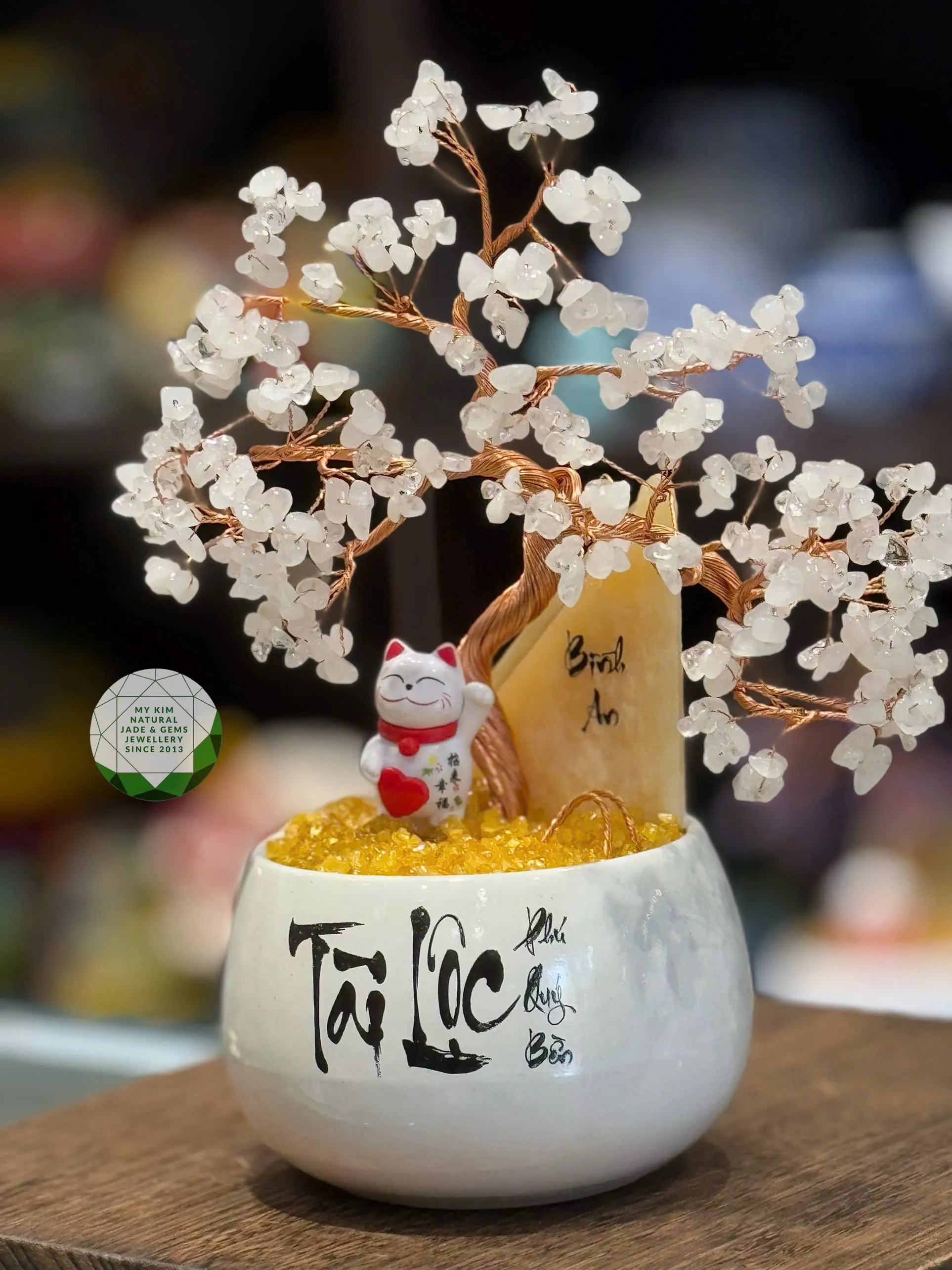 🌳🤍 Cây Bonsai Thạch Anh Trắng Đá Tự Nhiên – Vẻ Đẹp Thuần Khiết & Sự Cân Bằng Nhẹ Nhàng