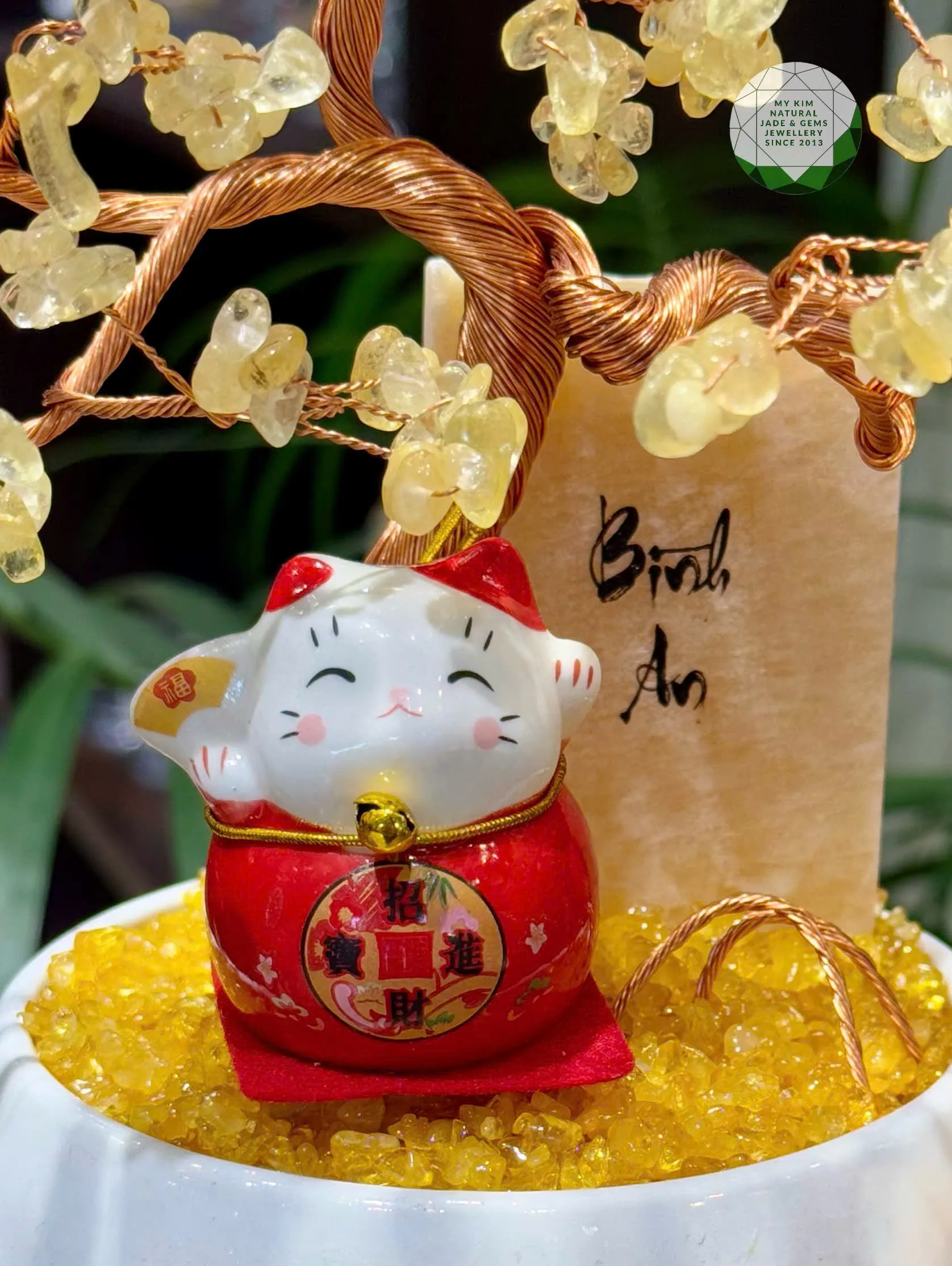 🌳💛 Cây Bonsai Thạch Anh Vàng Đá Tự Nhiên – Ánh Sáng Ấm & Nét Đẹp Sung Túc