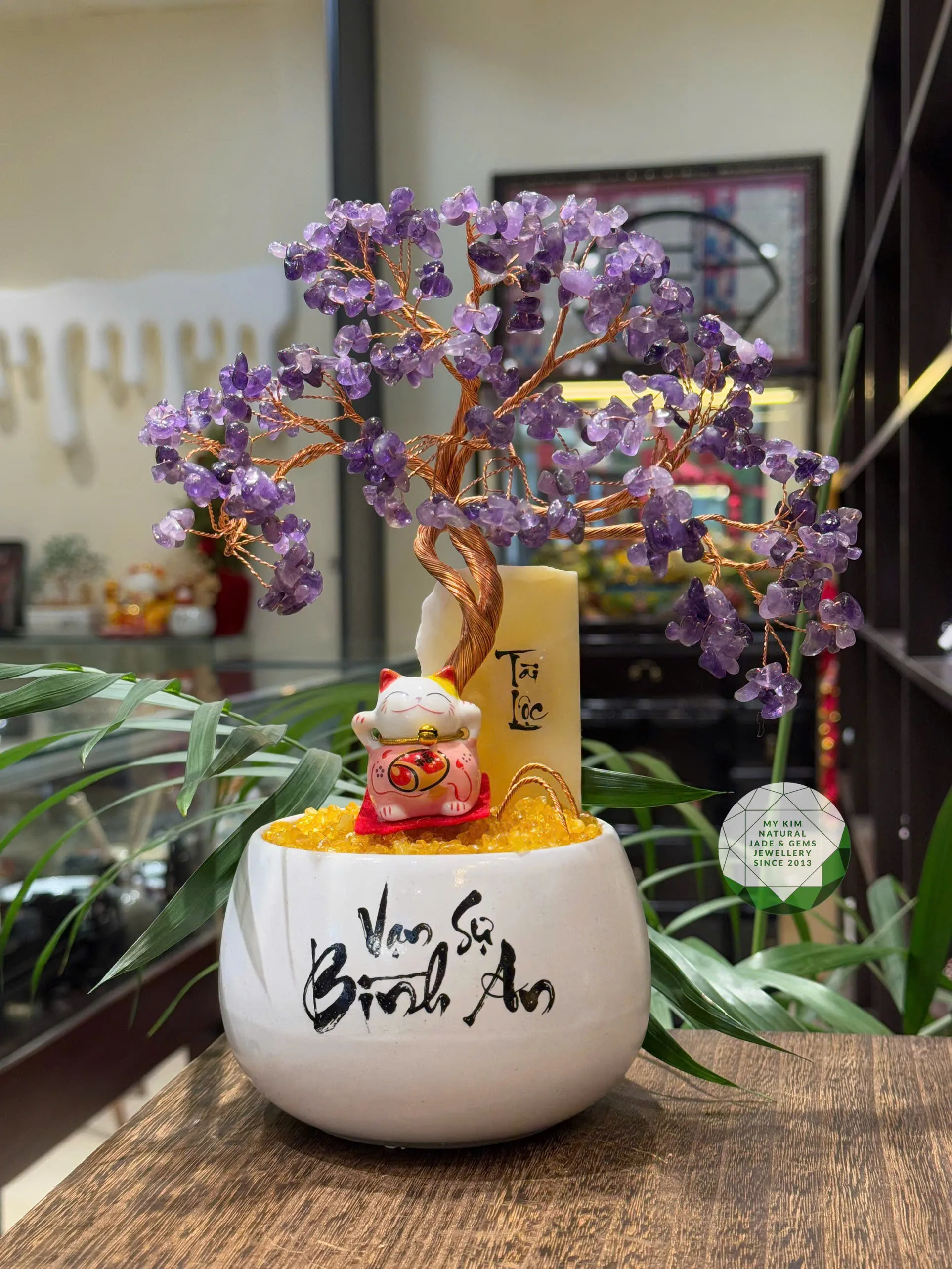 💜 Cây Bonsai Thạch Anh Tím Đá Tự Nhiên – Vẻ Đẹp Trầm Tĩnh & Triết Lý Sống An Nhiên