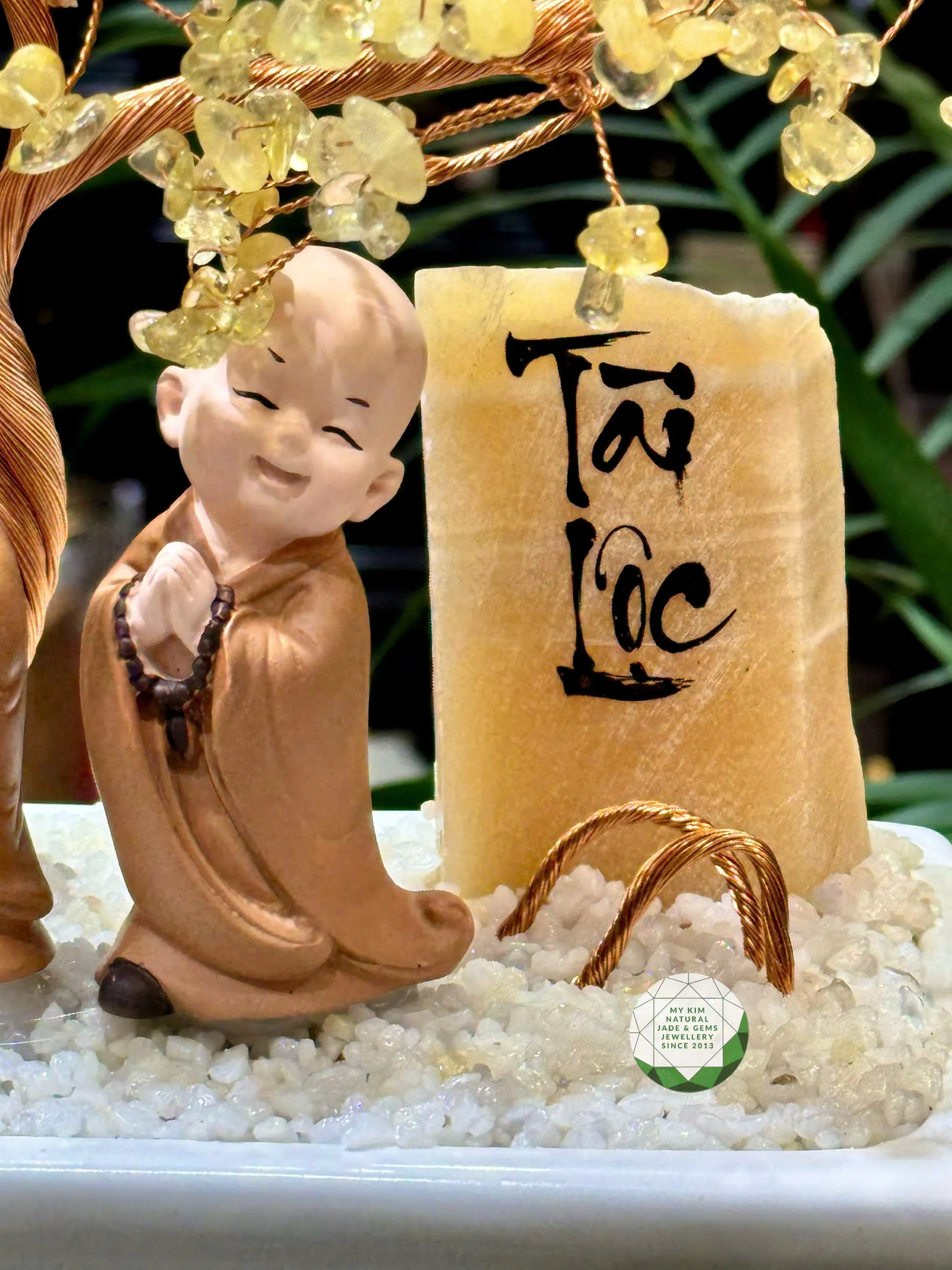 🌳 Cây Bonsai Thạch Anh Vàng Đá Tự Nhiên – Dáng Cây An Nhiên, Góc Nhỏ Bình Lặng