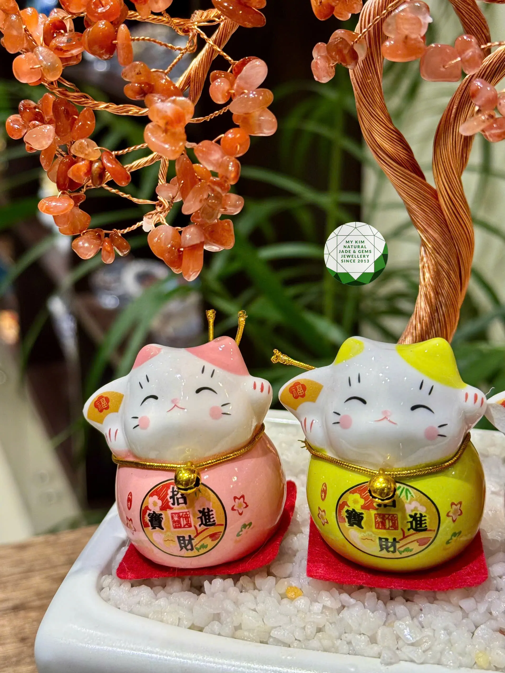 🌳 Cây Bonsai Mã Não Đỏ Cam Đá Tự Nhiên – Điểm Nhấn Ấm Áp Cho Không Gian Sống