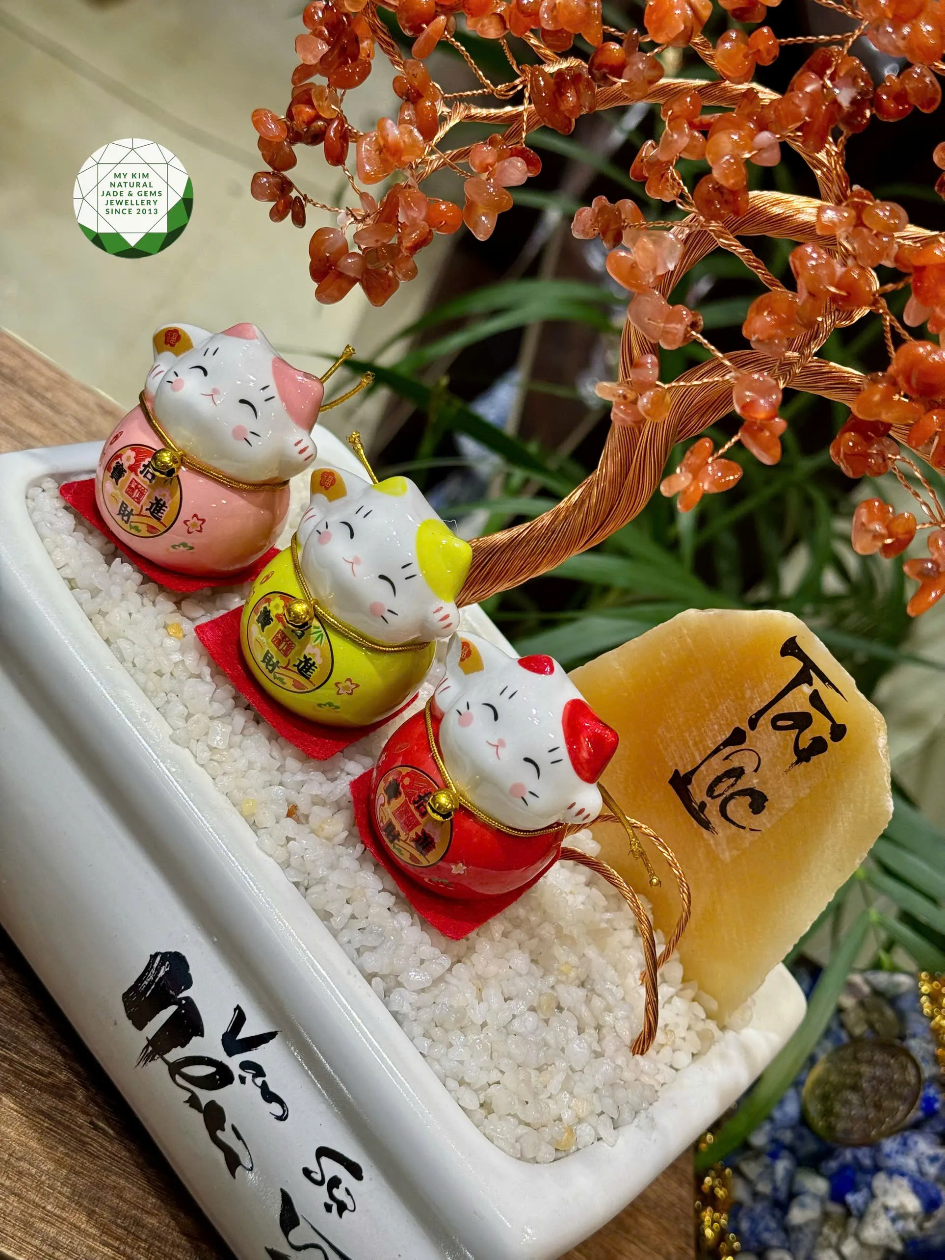 🌳 Cây Bonsai Mã Não Đỏ Cam Đá Tự Nhiên – Điểm Nhấn Ấm Áp Cho Không Gian Sống