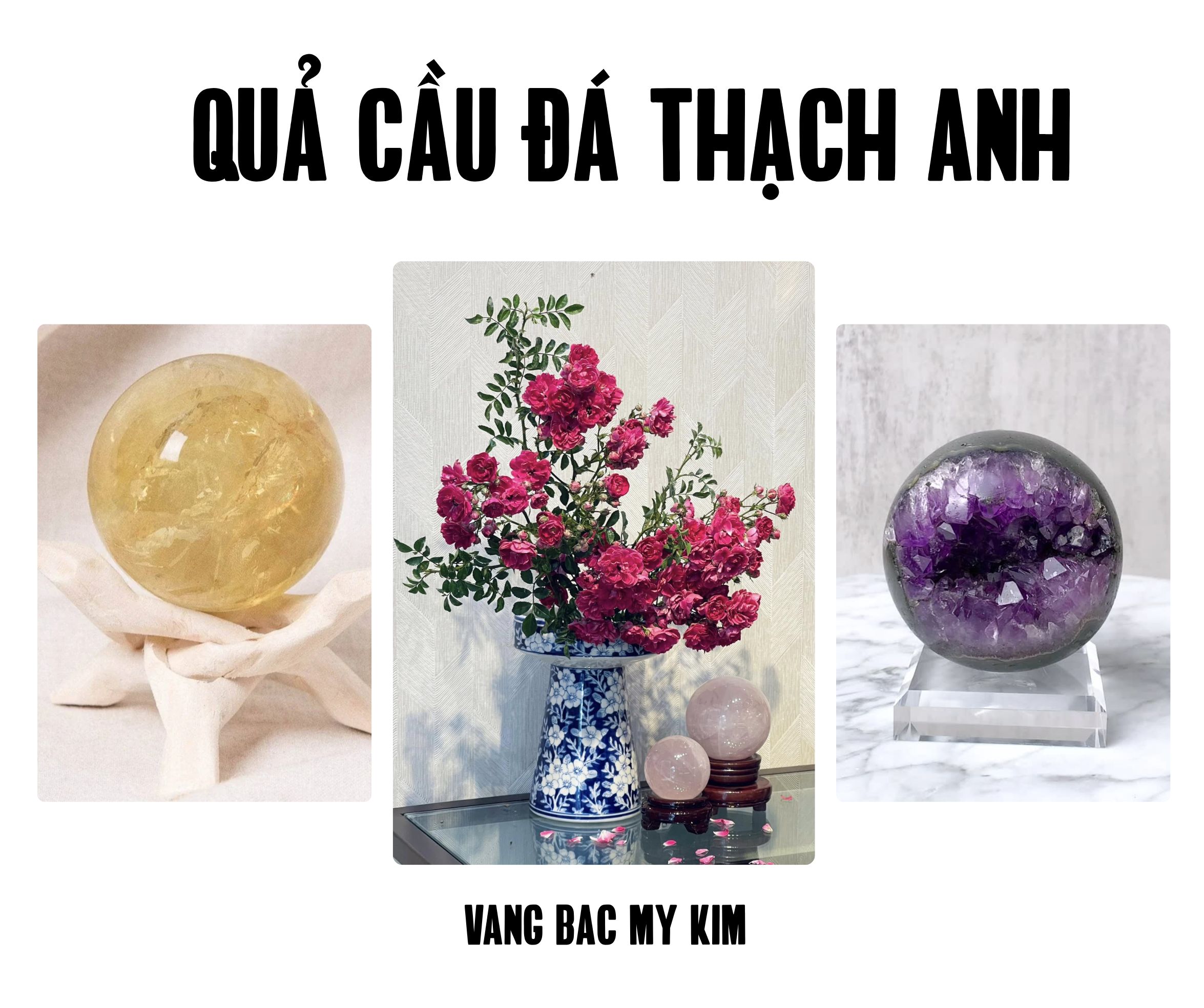 🔮 Quả Cầu Phong Thủy Thạch Anh  Biểu Tượng Tinh Tế Của Sự Tròn Đầy và Cân Bằng Năng Lượng