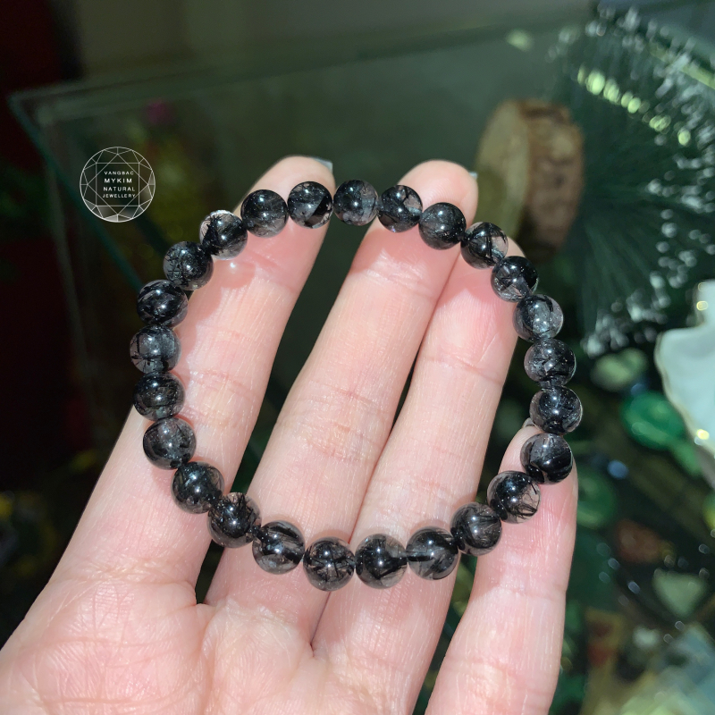 Vòng trơn thạch anh tóc đen