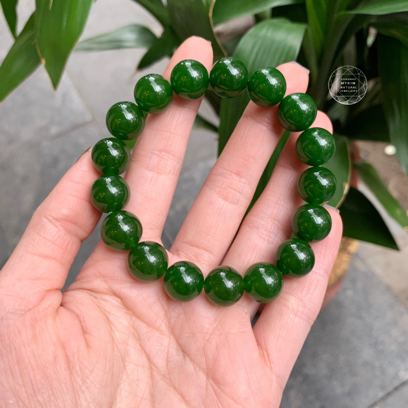 Vòng trơn thạch anh xanh ngọc bích