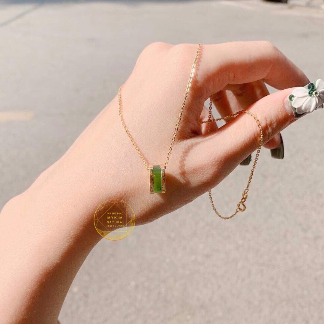 mặt dây ngọc bích vip bọc vàng tây