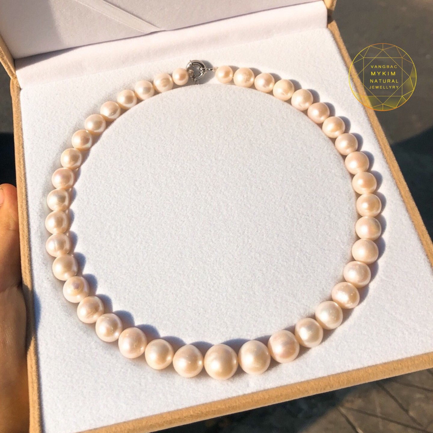 CHUỖI CỔ NGỌC TRAI TRẮNG XÀ CỪ THIÊN NHIÊN