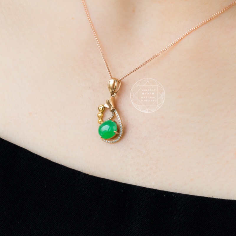Mặt dây Túi kim tiền gắn ngọc - Vàng 10k - 14k - 18k