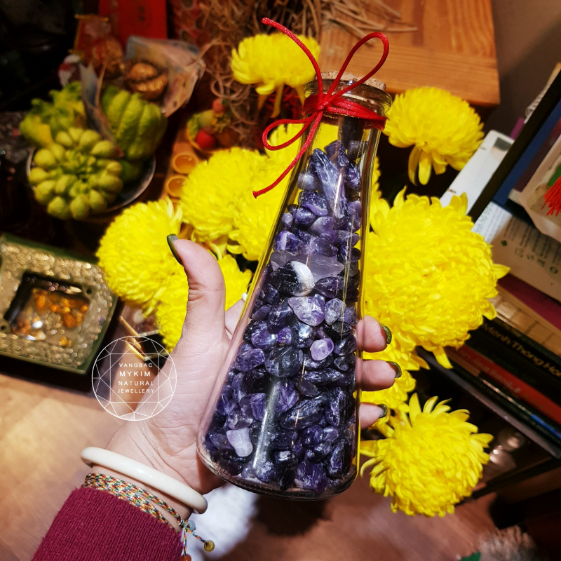 Hũ đá Thạch Anh Tím - May Mắn - Tài Lộc - Để phòng làm việc