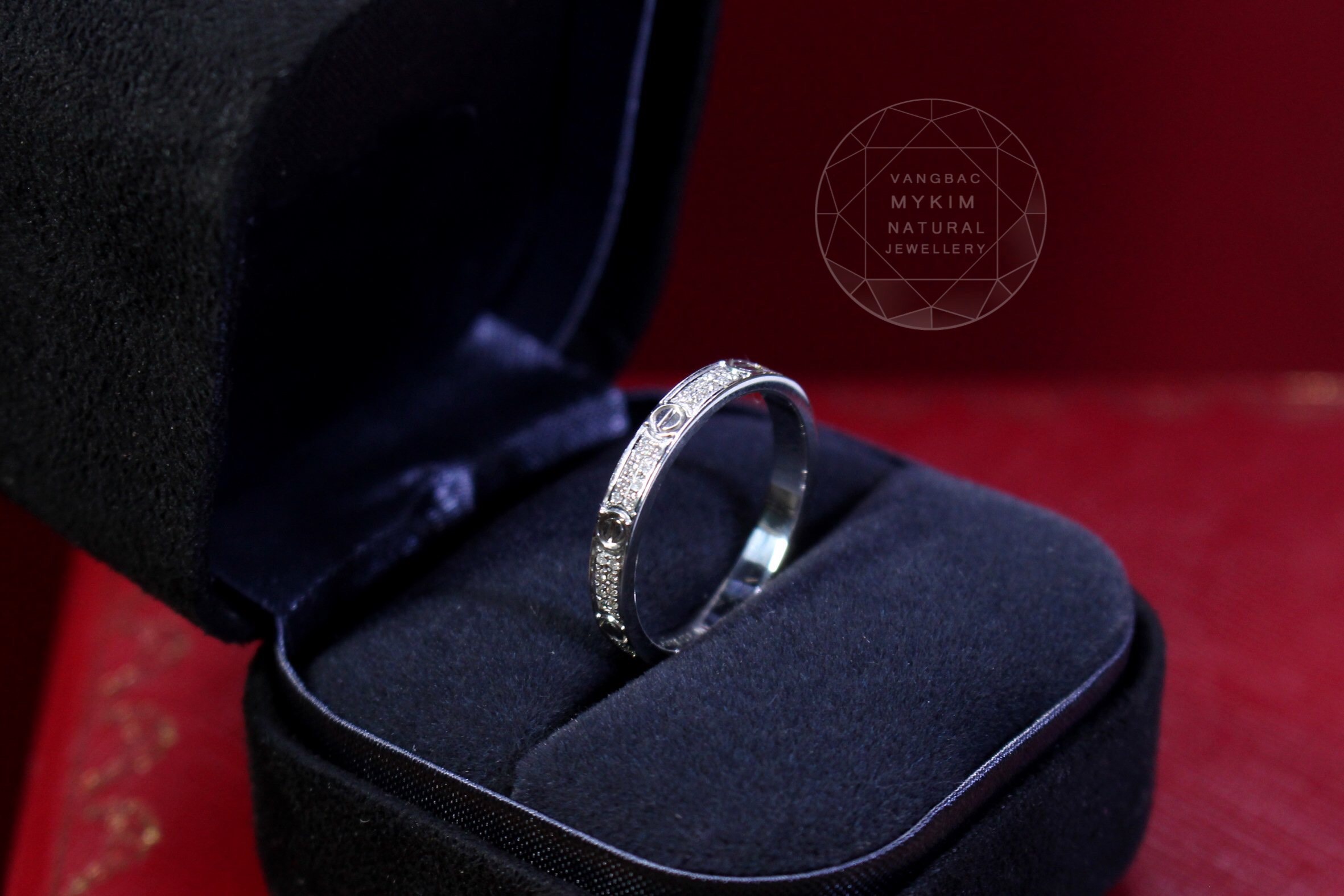 Nhẫn  Cartier Vàng trắng 18k - Đính kim cương thiên nhiên
