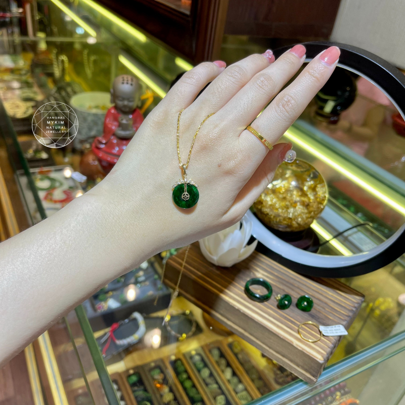 Mặt Dây Đồng Điếu Đính Kim Cương  - Bọc Vàng 14k