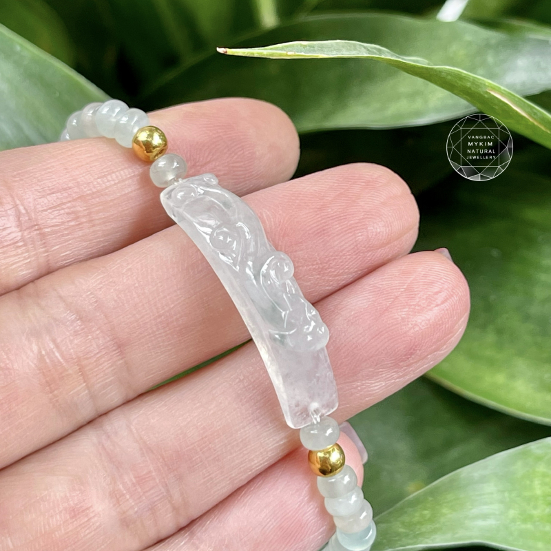Chuỗi Băng Ngọc Phỉ Thúy Tỳ Hưu mix vàng - VIP