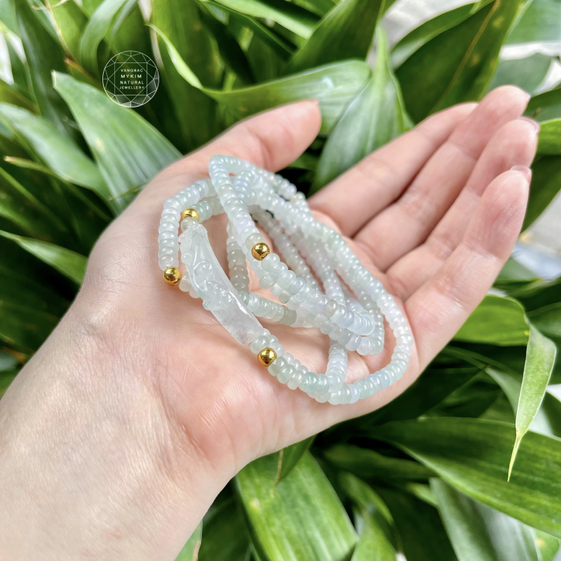 Chuỗi Băng Ngọc Phỉ Thúy Tỳ Hưu mix vàng - VIP