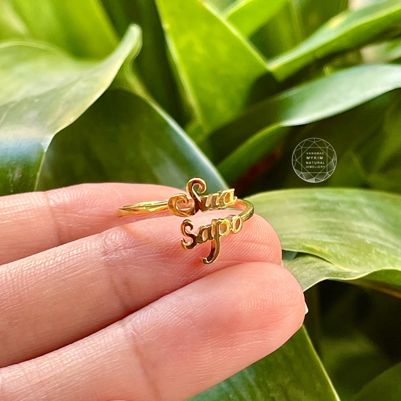Nhẫn Vàng Khắc Chữ 3D theo yêu cầu - Vàng 10k - 14k - 18k