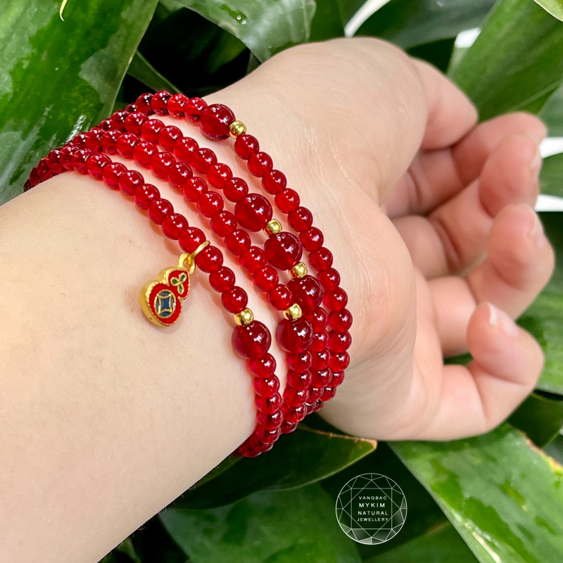 Chuỗi đá Thạch anh mix Vàng