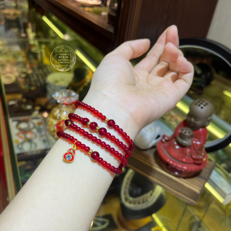Chuỗi đá Thạch anh mix Vàng