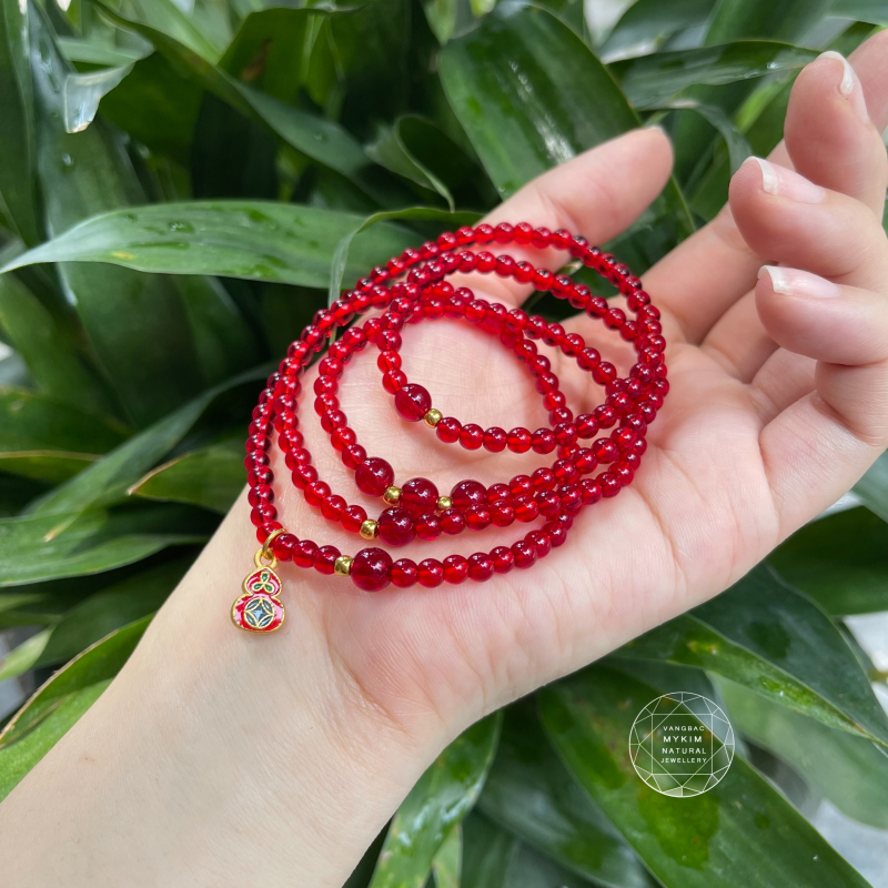 Chuỗi đá Thạch anh mix Vàng