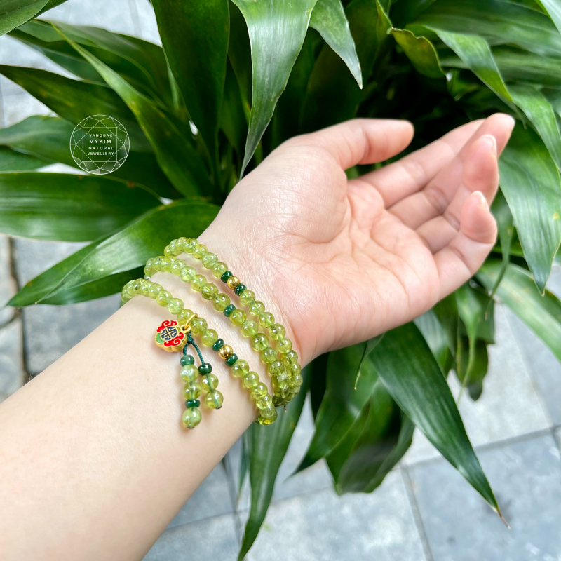 Chuỗi Vòng Đá Peridot Mix Vàng 