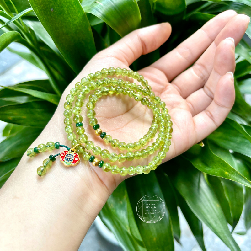 Chuỗi Vòng Đá Peridot Mix Vàng 24k