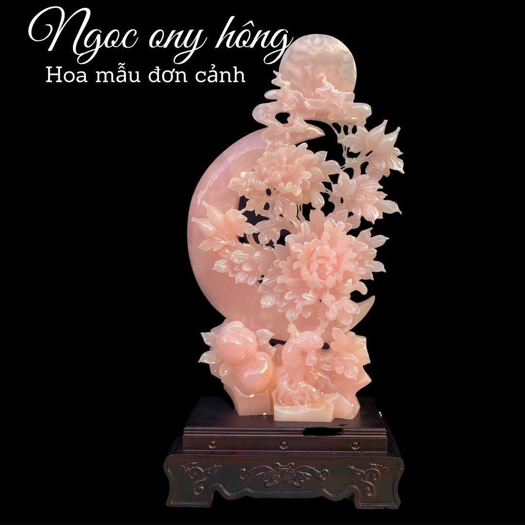 Hoa Mẫu Đơn - Ngọc Onyx Hồng