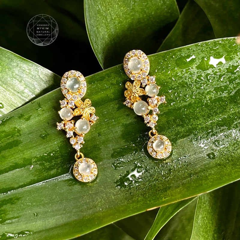 Bông tai băng Ngọc Phỉ Thúy đính đá