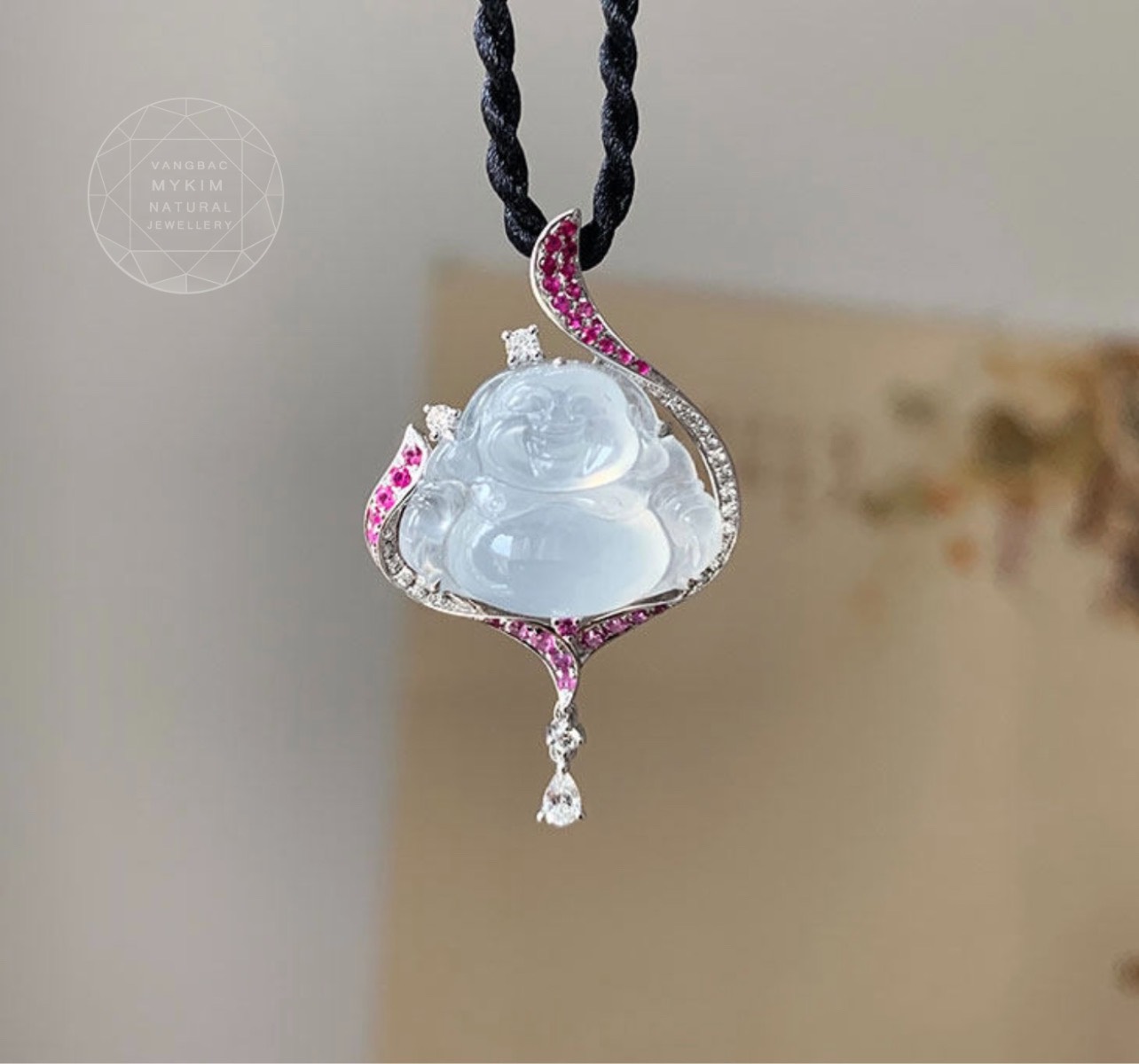 Mặt dây Phật Di Lặc - Bọc vàng trắng 10k - 14k - 18k