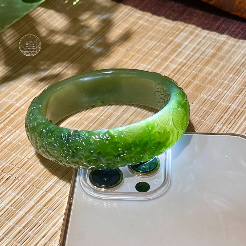 🟢 Vòng Bản Ngọc Bích Nephrite VIP • Điêu Khắc Thủ Công • Size 57.7 • Trang Sức Phong Thủy Bình An & Tài Lộc