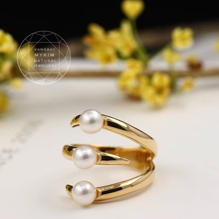 Nhẫn Ngọc Trai Vàng Tây 10k - 14k - 18k