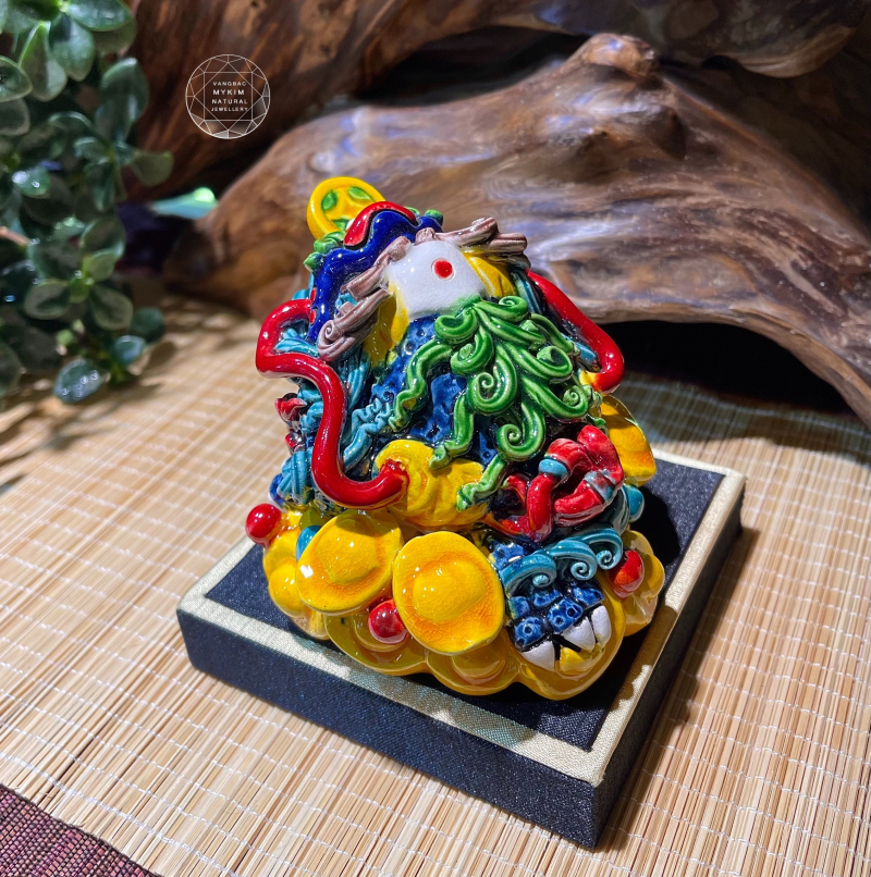 ✨ Cóc Thiềm Thừ Đĩnh Vàng – Gốm Sứ Men Rạn Đài Loan | Linh Vật Mang Phúc Lộc và Thịnh Vượng