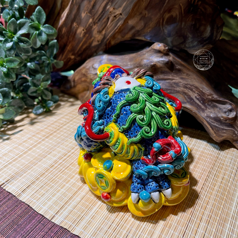 ✨ Cóc Thiềm Thừ Đĩnh Vàng – Gốm Sứ Men Rạn Đài Loan | Linh Vật Tài Lộc Thu Hút May Mắn