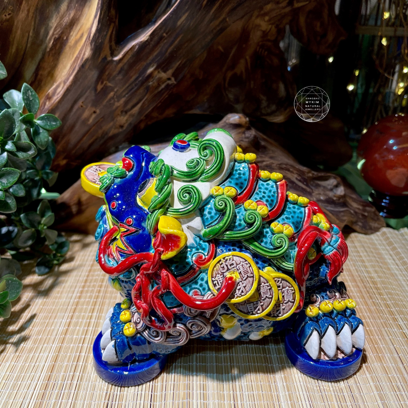 🐸 Cóc Thiềm Thừ Thần Tài – Đực – Gốm Sứ Men Rạn Đài Loan | Linh Vật Mang Tài Lộc, Phú Quý Đầy Đủ