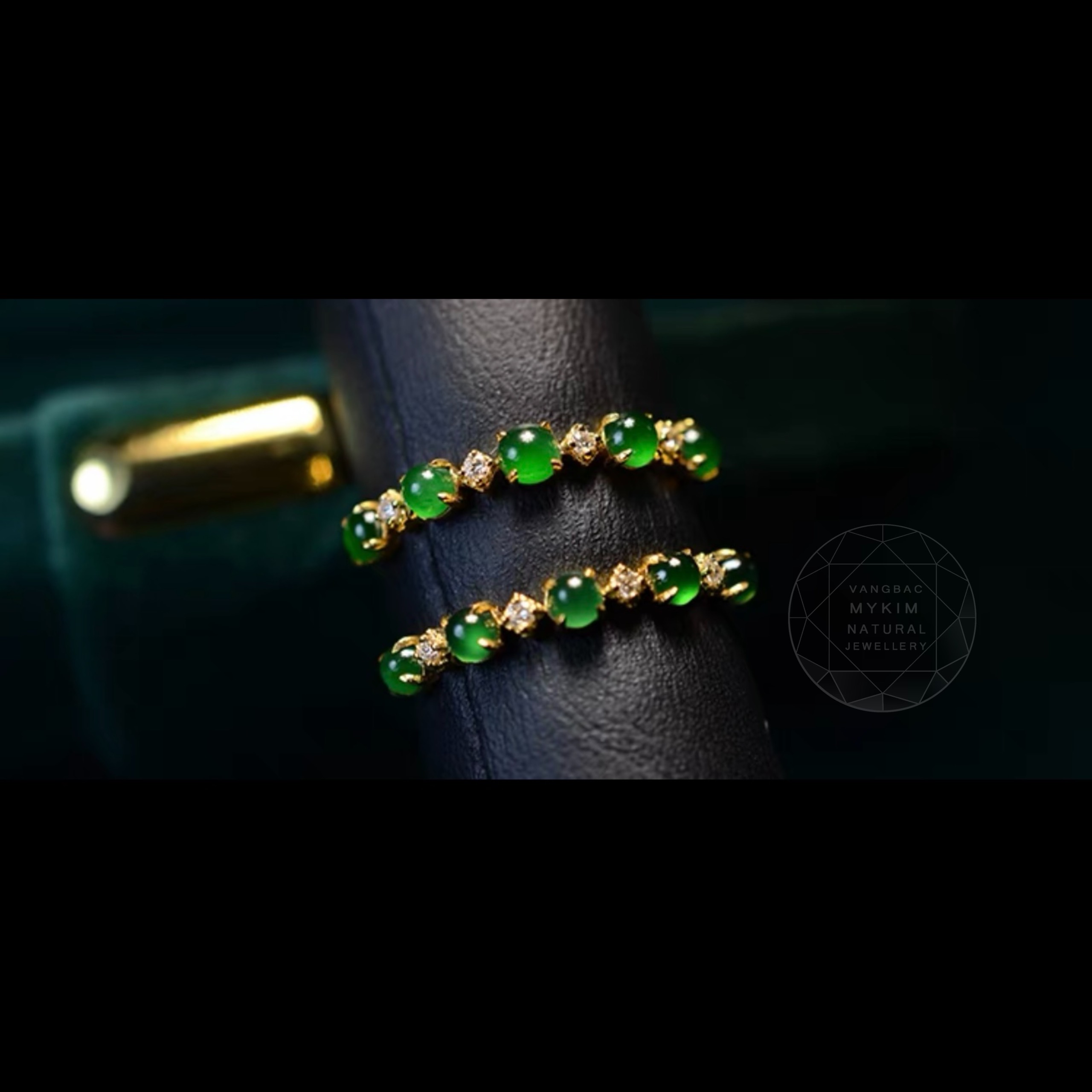 💍 Nhẫn Nữ Ngọc Phỉ Thúy Hoàng Đế – Đan Xen Kim Cương Moissanite – Vàng 14k/18k