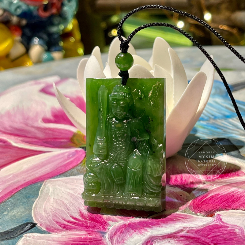 🕉️ Mặt Phật Bản Mệnh Ngọc Bích Nephrite • Văn Thù Bồ Tát • Dành Cho Người Tuổi Mão • Trang Sức Phong Thủy Bình An & Trí Tuệ