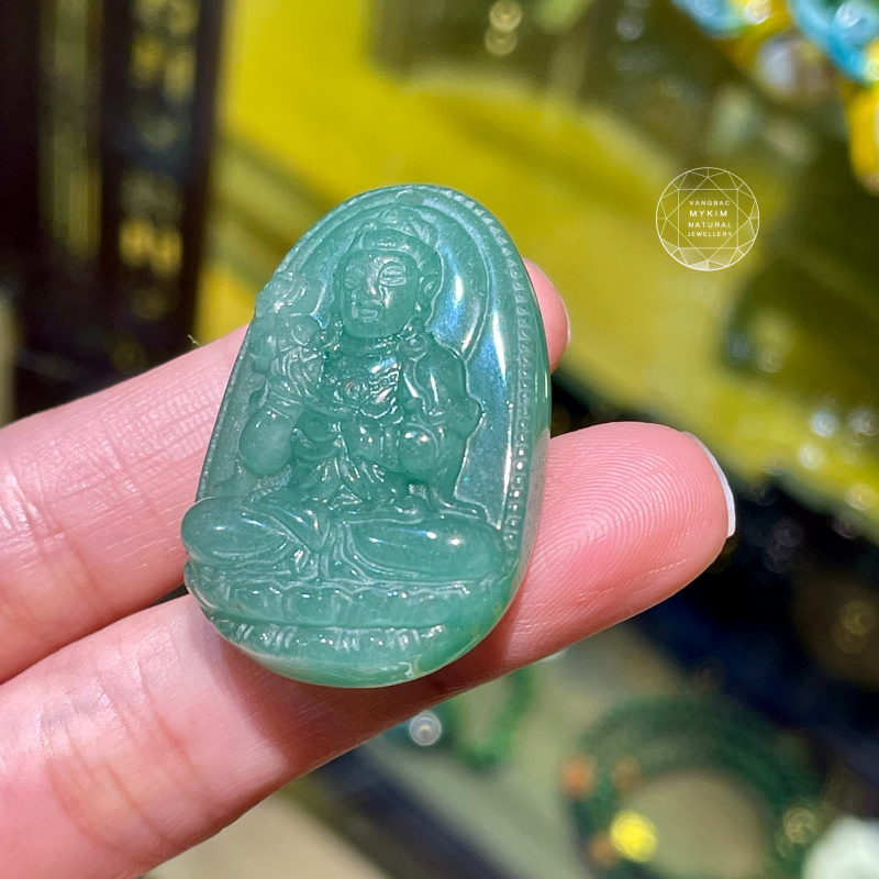 MẶT PHẬT BẢN MỆNH ĐẠI THẾ CHÍ - THẠCH ANH XANH - Tuổi Ngọ